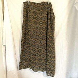 Women's Gold Black Lined Long Maxi Skirt   This has NO stretch